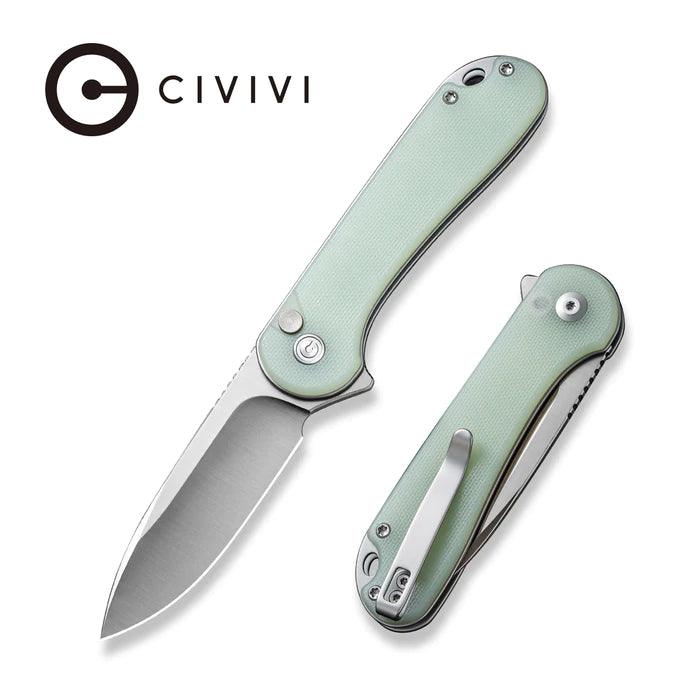 Civivi Elementum II Button Lock Natural Jade G10 Satin Drop Point Nitro-V - Knives.mx