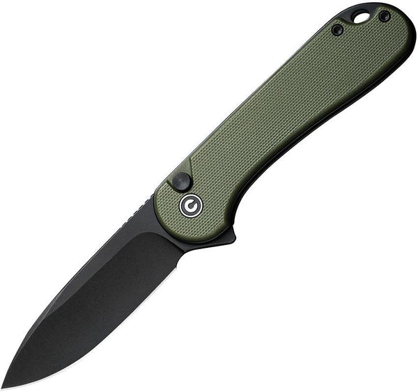 Civivi Elementum II Button Lock OD Green G10 Black Stonewashed Drop Point Nitro-V - Knives.mx