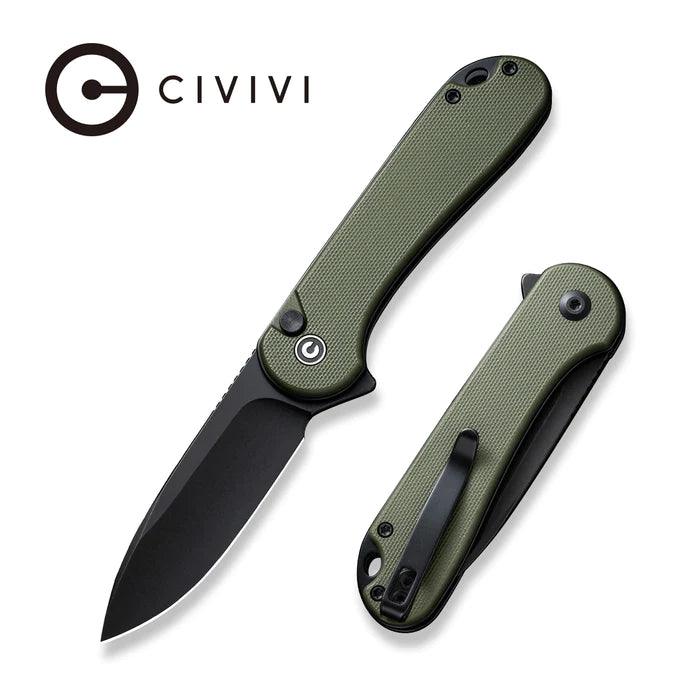 Civivi Elementum II Button Lock OD Green G10 Black Stonewashed Drop Point Nitro-V - Knives.mx