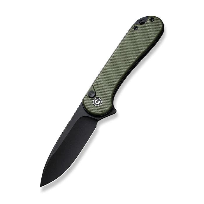 Civivi Elementum II Button Lock OD Green G10 Black Stonewashed Drop Point Nitro-V - Knives.mx