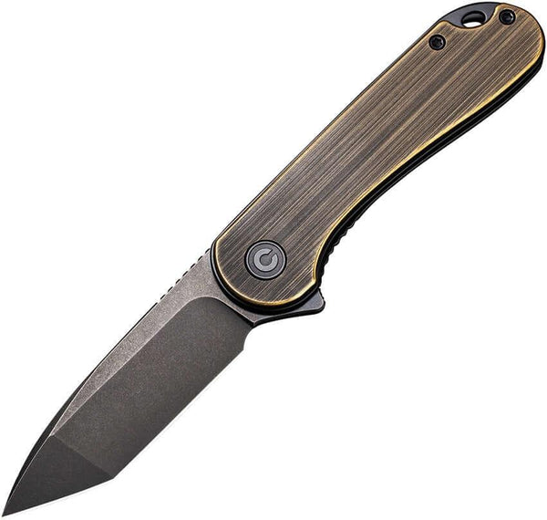 Civivi Elementum Linerlock Brass Black Stonewashed Tanto D2 - Knives.mx