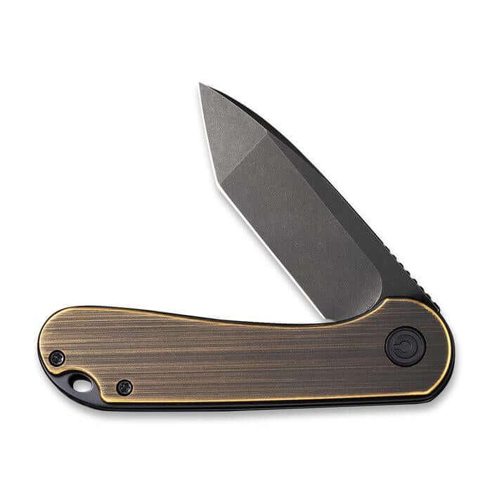 Civivi Elementum Linerlock Brass Black Stonewashed Tanto D2 - Knives.mx