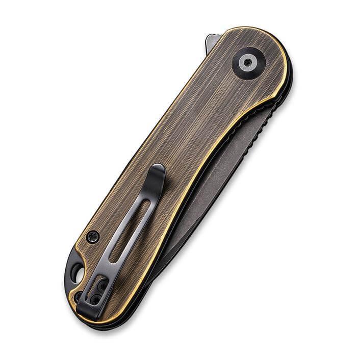 Civivi Elementum Linerlock Brass Black Stonewashed Tanto D2 - Knives.mx