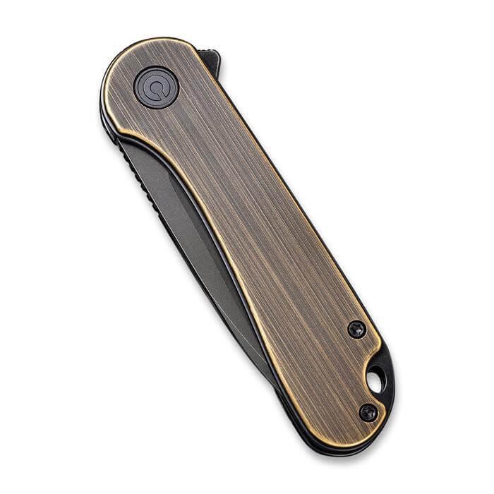Civivi Elementum Linerlock Brass Black Stonewashed Tanto D2 - Knives.mx