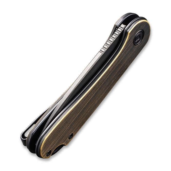 Civivi Elementum Linerlock Brass Black Stonewashed Tanto D2 - Knives.mx