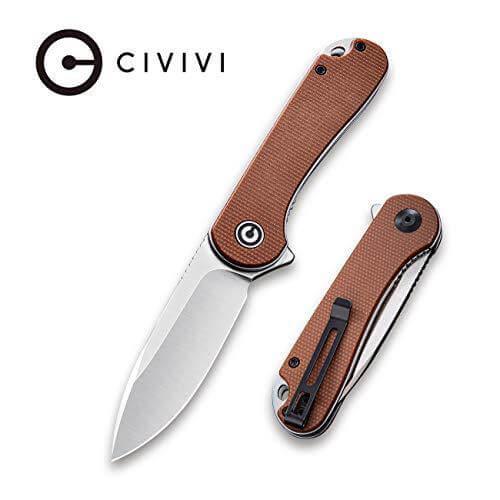 Civivi Elementum Linerlock Brown Micarta Satin D2 - Knives.mx