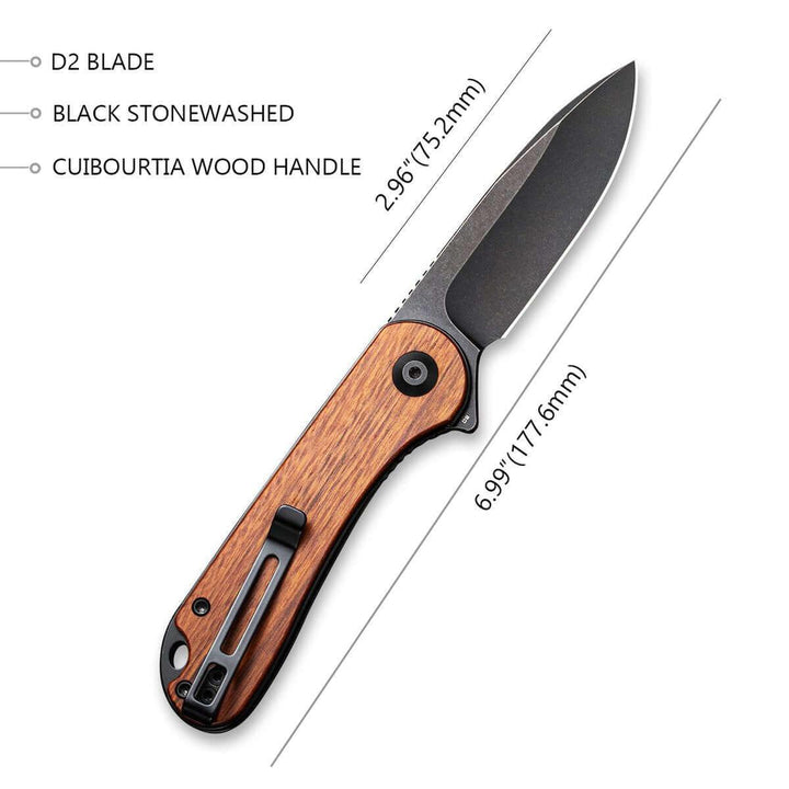 Civivi Elementum Linerlock Cuibourtia Wood Black Stonewash D2 - Knives.mx