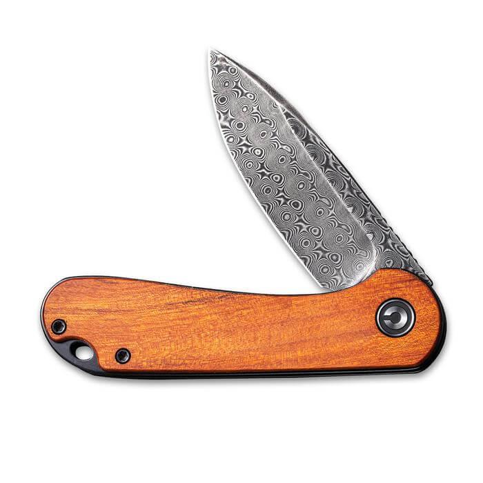 Civivi Elementum Linerlock Cuibourtia Wood Damascus - Knives.mx