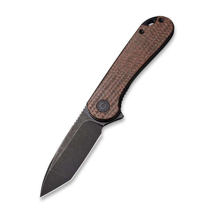 Civivi Elementum Linerlock Dark Brown Matrix Micarta Black Stonewash Tanto D2 - Knives.mx