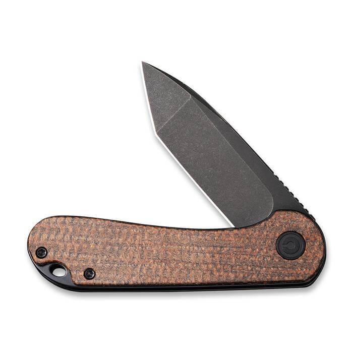 Civivi Elementum Linerlock Dark Brown Matrix Micarta Black Stonewash Tanto D2 - Knives.mx