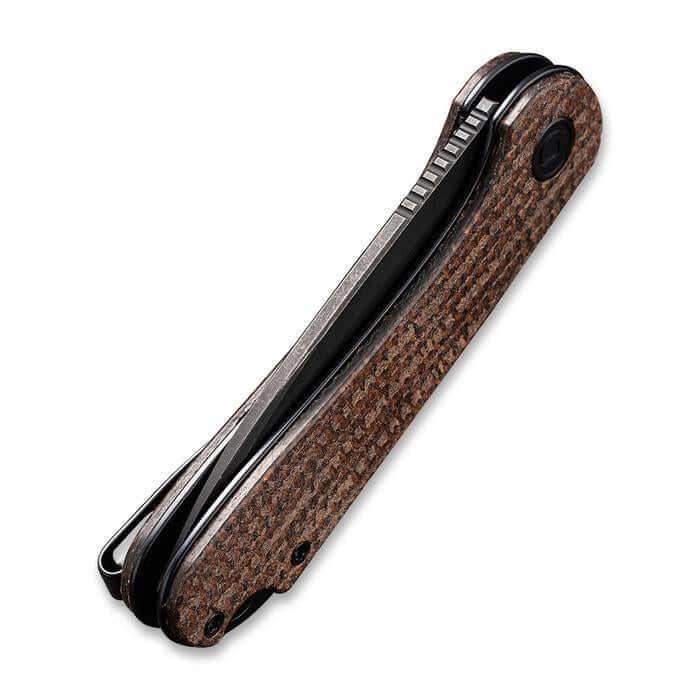 Civivi Elementum Linerlock Dark Brown Matrix Micarta Black Stonewash Tanto D2 - Knives.mx