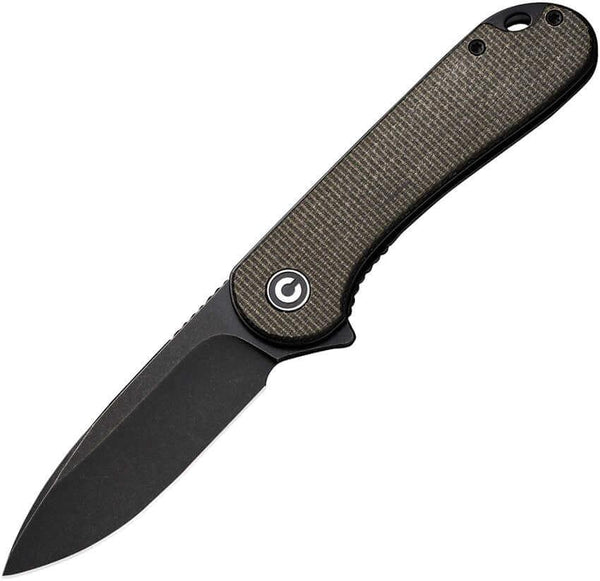 Civivi Elementum Linerlock Dark Green Micarta Black Stonewashed D2 - Knives.mx