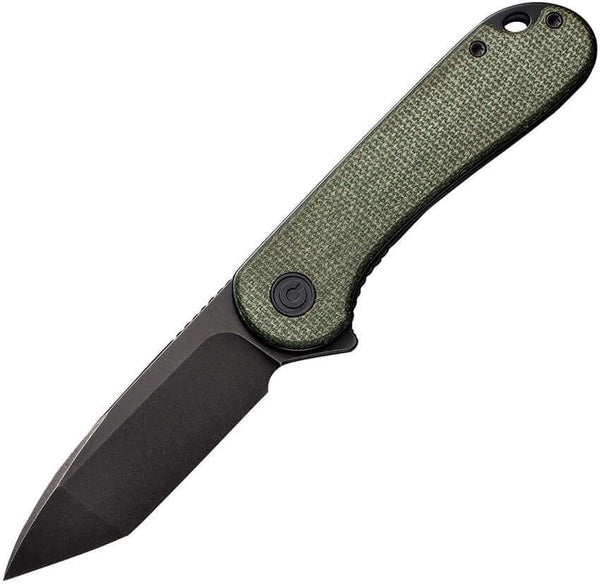 Civivi Elementum Linerlock Green Linen Micarta Black Stonewash Tanto D2 - Knives.mx