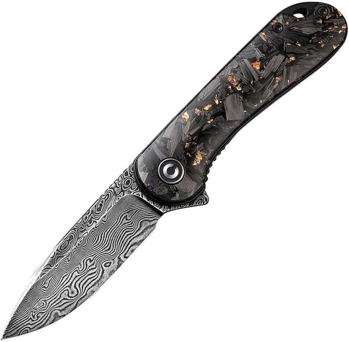 Civivi Elementum Linerlock Shredded CF And Copper Resin Damascus - Knives.mx