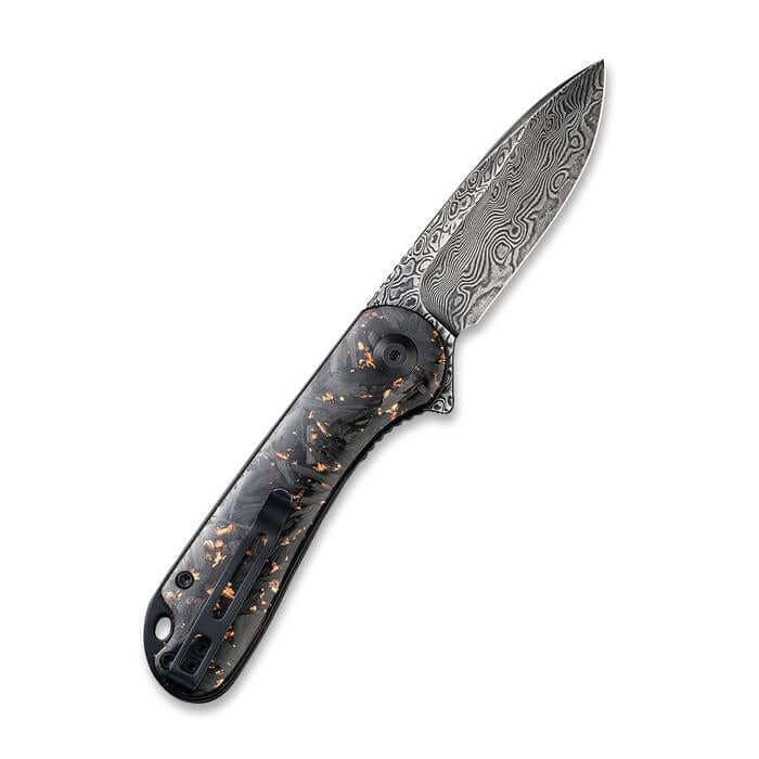 Civivi Elementum Linerlock Shredded CF And Copper Resin Damascus - Knives.mx