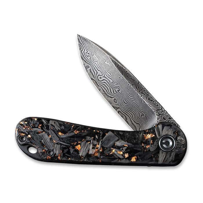 Civivi Elementum Linerlock Shredded CF And Copper Resin Damascus - Knives.mx