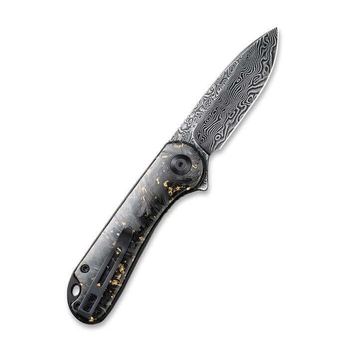 Civivi Elementum Linerlock Shredded CF And Golden Resin Damascus - Knives.mx