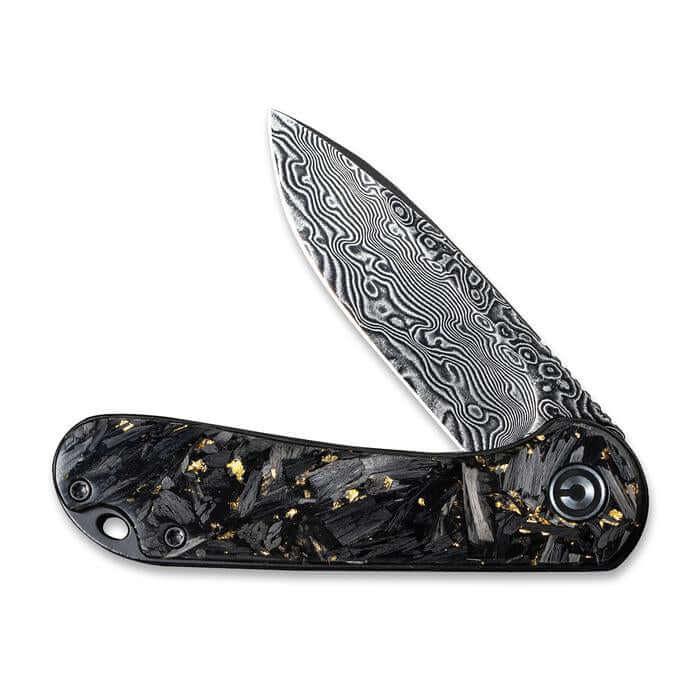 Civivi Elementum Linerlock Shredded CF And Golden Resin Damascus - Knives.mx