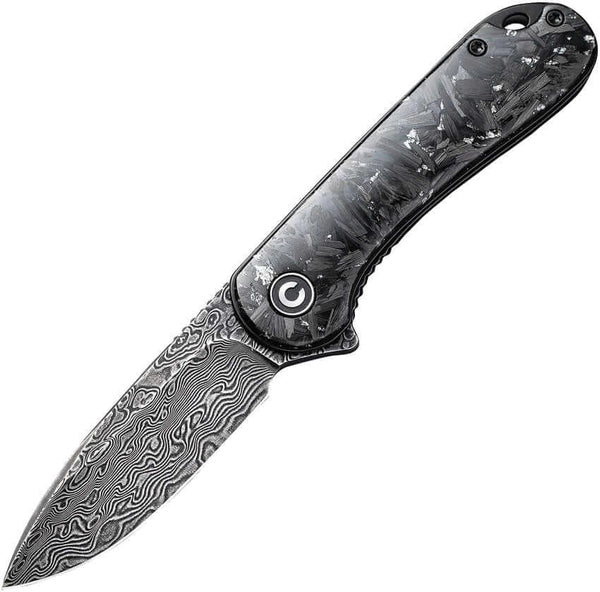 Civivi Elementum Linerlock Shredded CF And Silvery Resin Damascus - Knives.mx