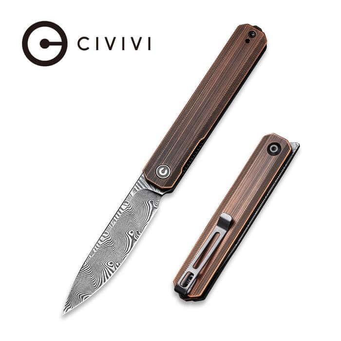 Civivi Exarch Liner Lock Copper Black Hand Rubbed Damascus - Knives.mx