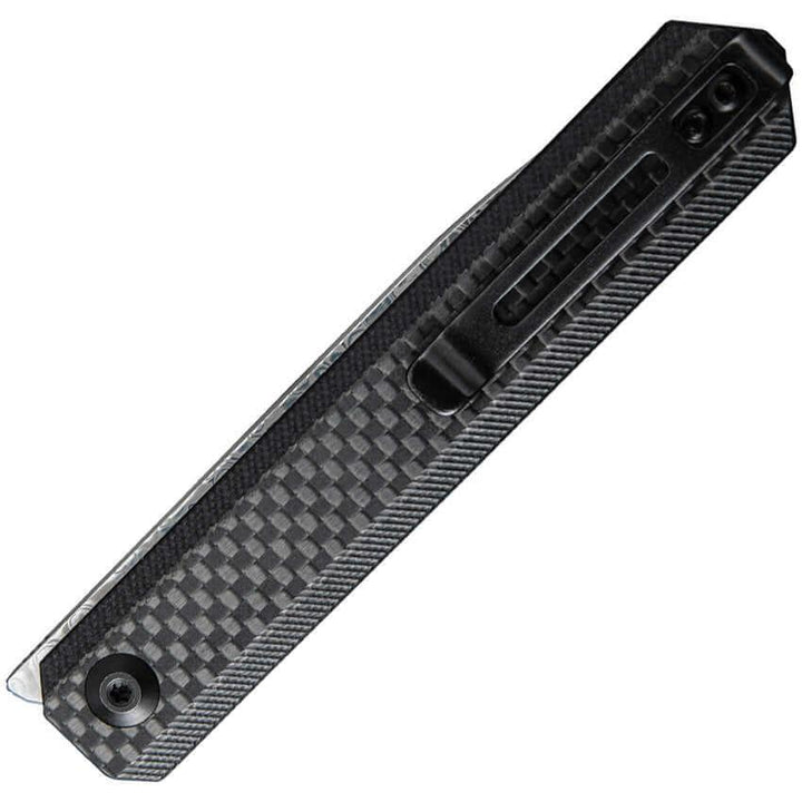Civivi Exarch Liner Lock Twill Carbon Fiber Overlay On Black G10 Damascus - Knives.mx