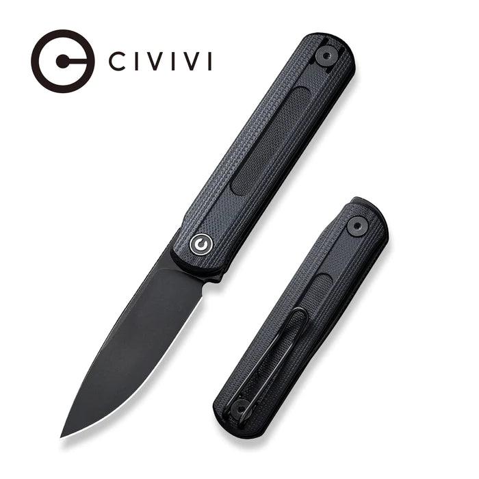 Civivi Foldis Slip Joint Black G10 Black Stonewashed Drop Point Nitro-V - Knives.mx