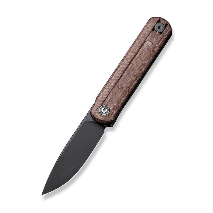 Civivi Foldis Slip Joint Brown Linen Micarta Black Stonewashed Drop Point Nitro-V - Knives.mx