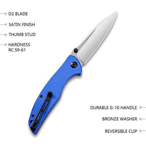 Civivi Governor Linerlock Blue G10 Satin D2 - Knives.mx