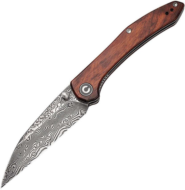 Civivi Hadros Linerlock Cuibourtia Wood Black Damascus - Knives.mx