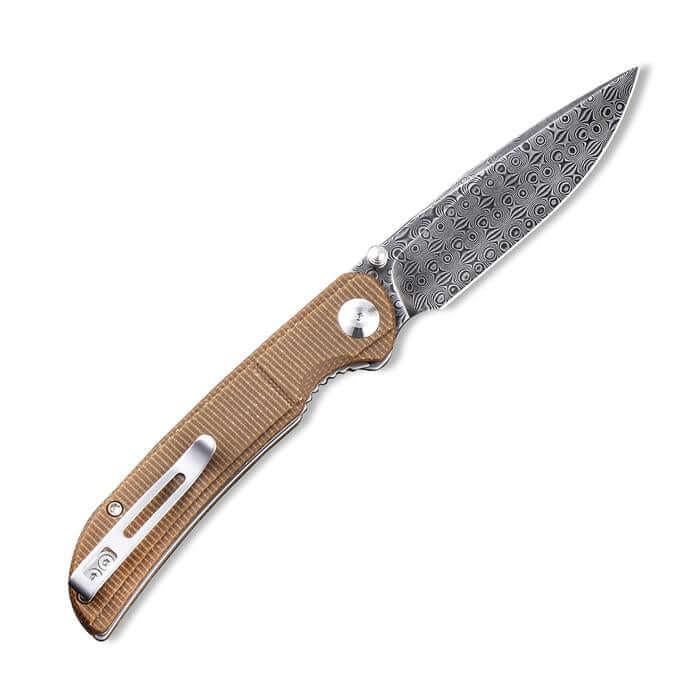 Civivi Imperium Linerlock Brown Micarta Damascus steel - Knives.mx