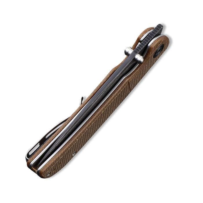 Civivi Imperium Linerlock Brown Micarta Damascus steel - Knives.mx
