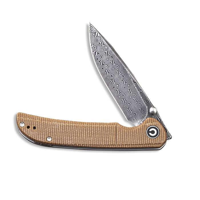 Civivi Imperium Linerlock Brown Micarta Damascus steel - Knives.mx