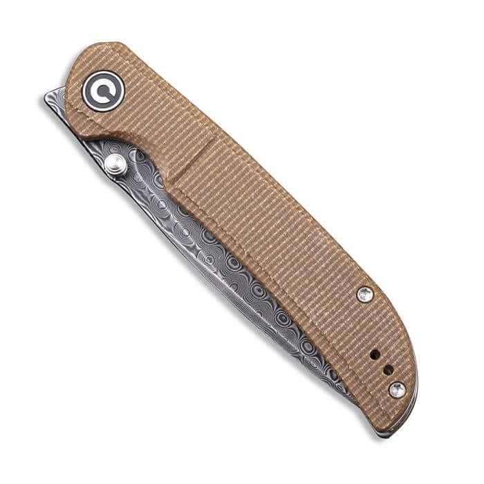 Civivi Imperium Linerlock Brown Micarta Damascus steel - Knives.mx