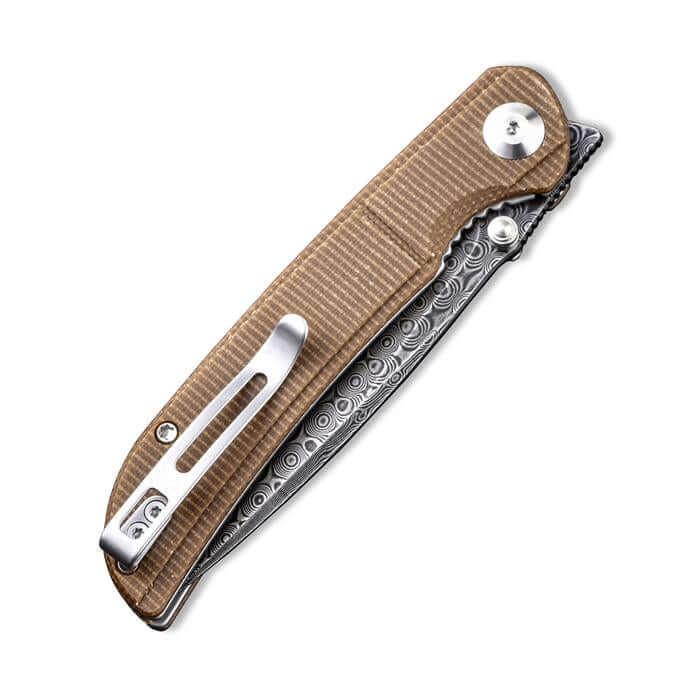 Civivi Imperium Linerlock Brown Micarta Damascus steel - Knives.mx