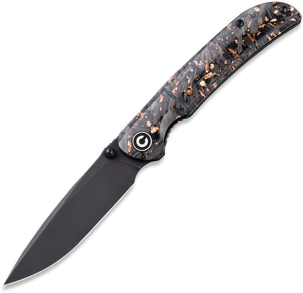 Civivi Imperium Linerlock Copper Shredded CF Black SW Nitro V Steel - Knives.mx