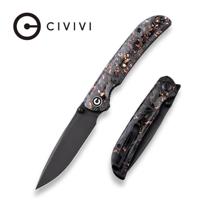 Civivi Imperium Linerlock Copper Shredded CF Black SW Nitro V Steel - Knives.mx