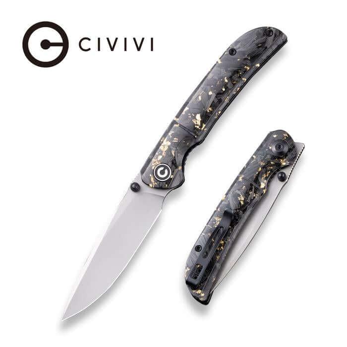 Civivi Imperium Linerlock Golden Shredded CF Nitro V Steel - Knives.mx