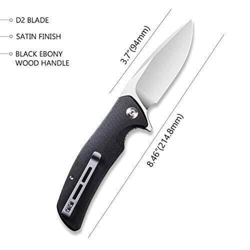 Civivi Incite Linerlock Black Ebony Wood D2 - Knives.mx