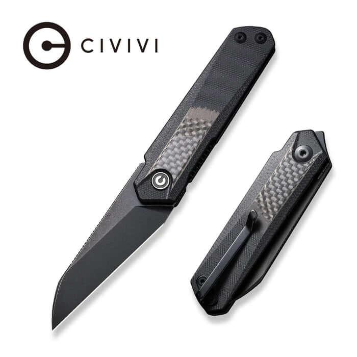 Civivi Ki-V Plus Twill Carbon Fiber Overlay On G10 Black Stonewashed Nitro-V - Knives.mx