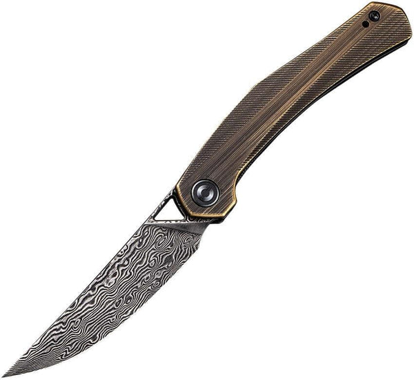 Civivi Lazar Linerlock Brass Damascus Steel - Knives.mx