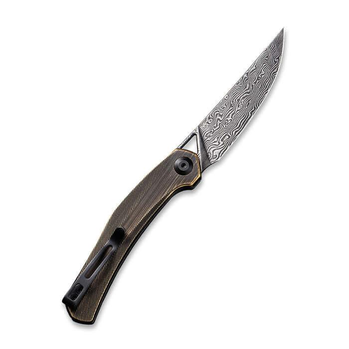Civivi Lazar Linerlock Brass Damascus Steel - Knives.mx