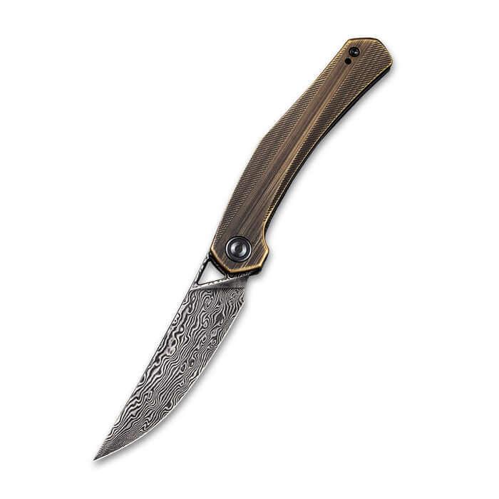 Civivi Lazar Linerlock Brass Damascus Steel - Knives.mx