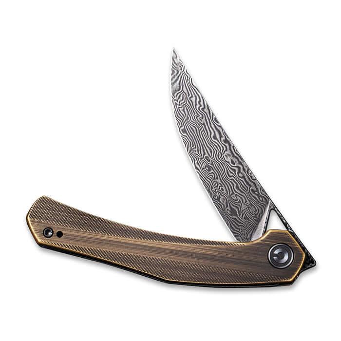 Civivi Lazar Linerlock Brass Damascus Steel - Knives.mx