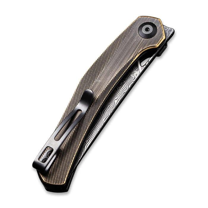 Civivi Lazar Linerlock Brass Damascus Steel - Knives.mx