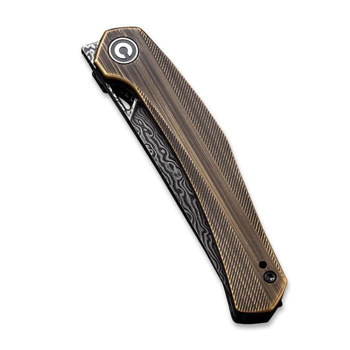 Civivi Lazar Linerlock Brass Damascus Steel - Knives.mx