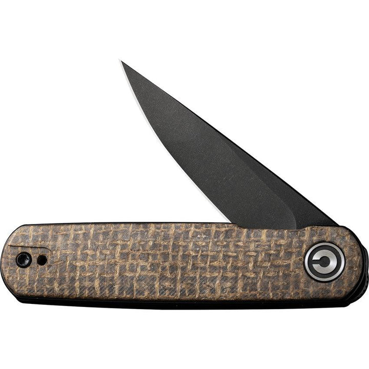 Civivi Lumi Brown Burlap Micarta Black Stonewashed 14C28N - Knives.mx