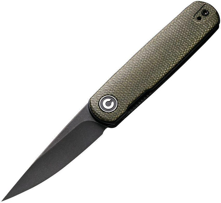 Civivi Lumi Linerlock Green Canvas Micarta Black Stonewash 14C28N Sandvik - Knives.mx