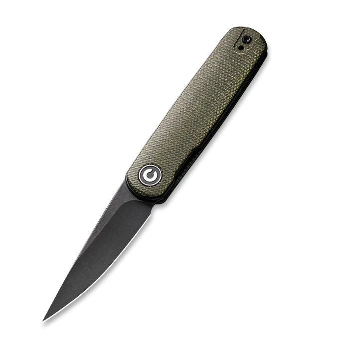 Civivi Lumi Linerlock Green Canvas Micarta Black Stonewash 14C28N Sandvik - Knives.mx