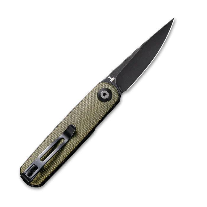 Civivi Lumi Linerlock Green Canvas Micarta Black Stonewash 14C28N Sandvik - Knives.mx