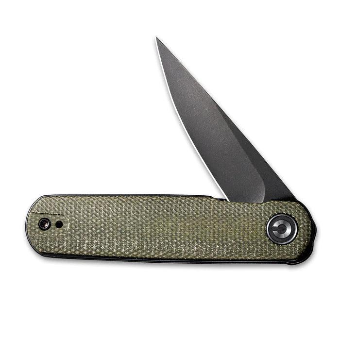 Civivi Lumi Linerlock Green Canvas Micarta Black Stonewash 14C28N Sandvik - Knives.mx